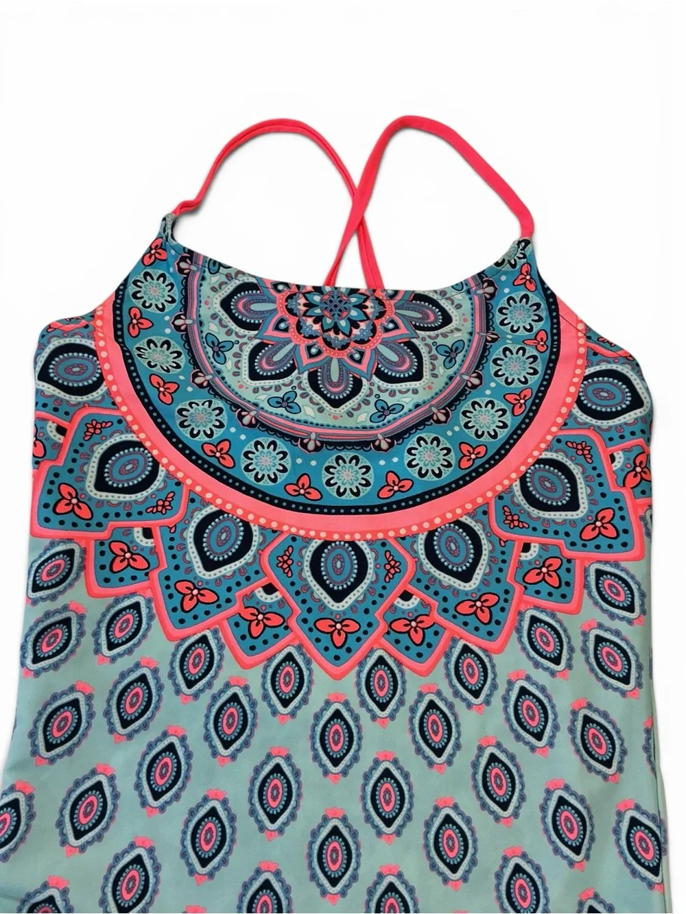 Justice Store Reversible Girls One-Piece Swimsuit in Teal, Blue and Coral size16